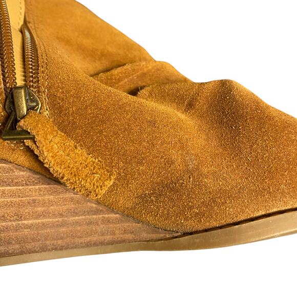 FRANCO SARTO Winston Bootie Size 8M Suede Leather Wedge Side Zip Boots - Picture 16 of 16